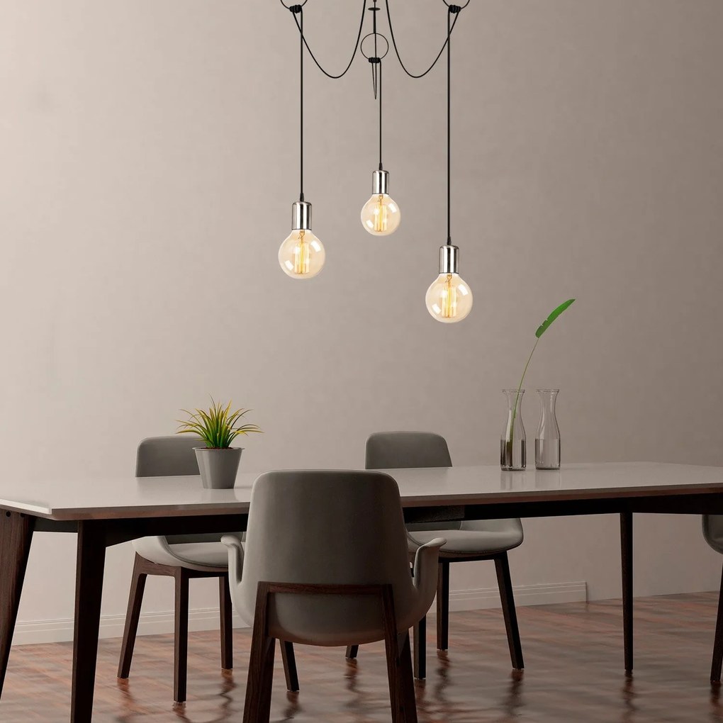 Candeeiro Chandelier Sirin – Preto Níquel – Diâmetro 80 cm x Altura 11