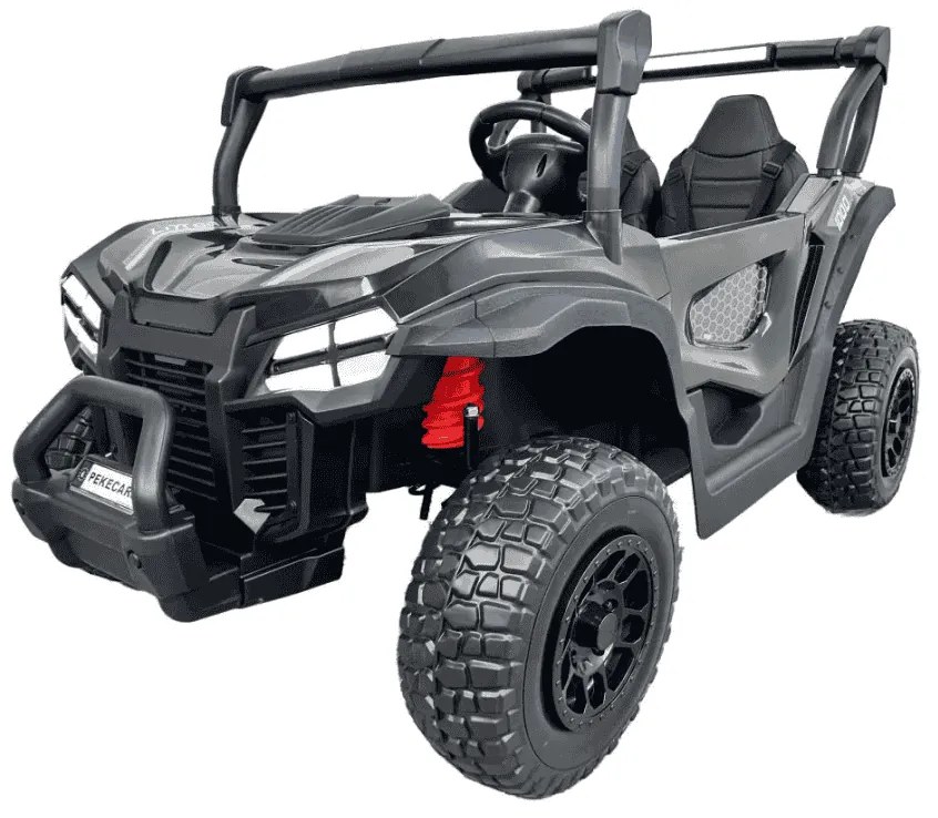 Buggy elétrico para crianças 2 lugares 1000R 4x4 24V, Rodas de borracha, Banco em pele sintética Preto