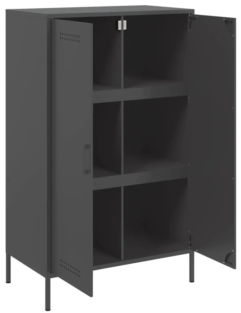 Aparador alto 68x39x113 cm aço preto