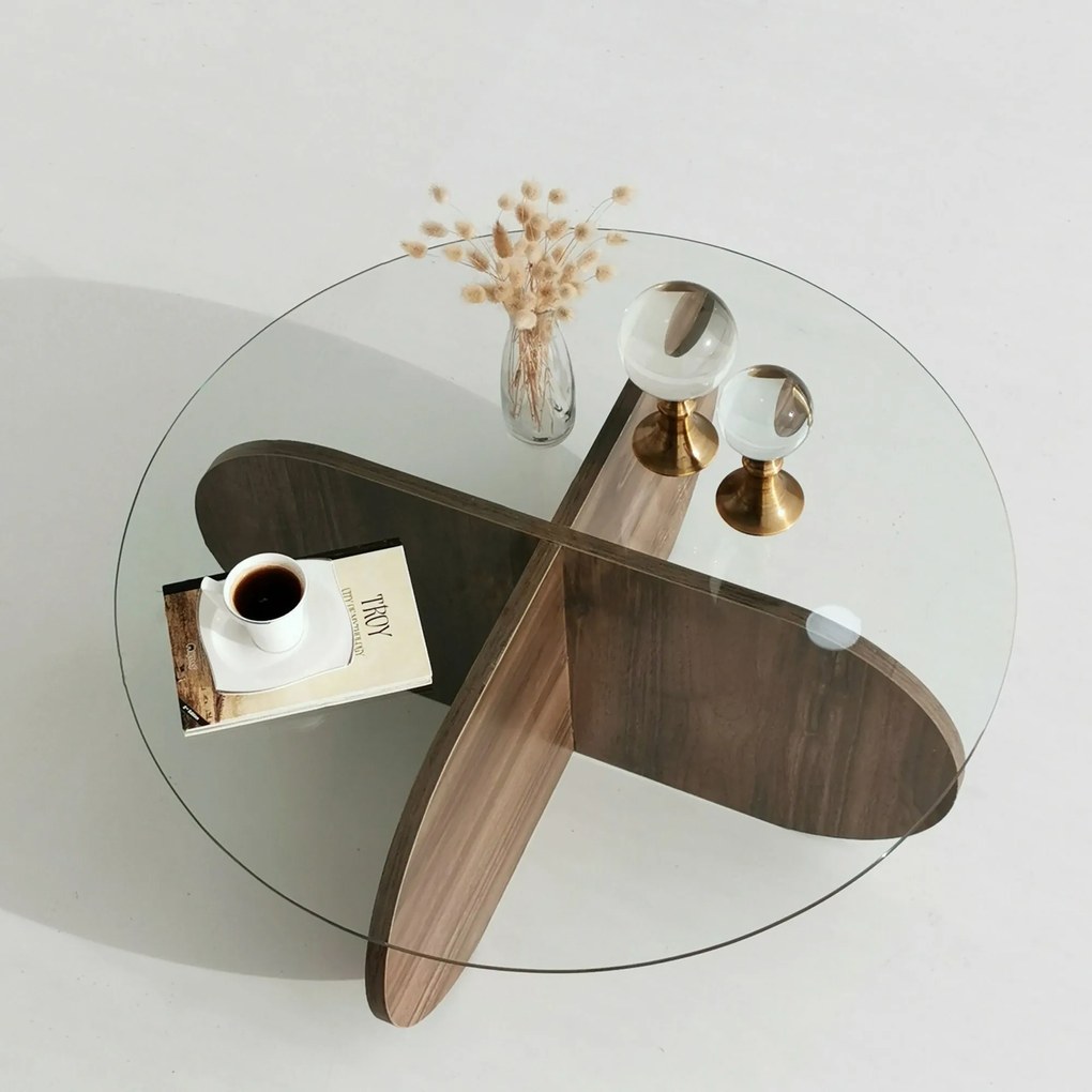 Mesa de Café Bubble - Nogueira - 75x35x75 cm