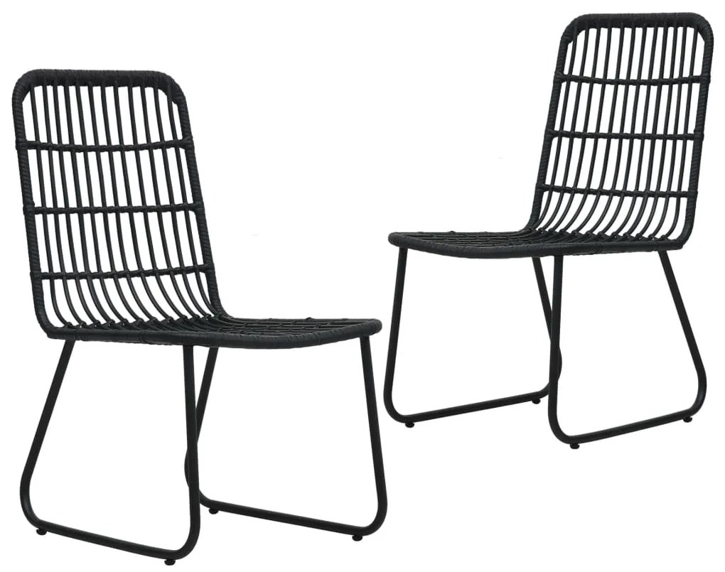 vidaXL Cadeiras de jardim 2 pcs vime PE preto