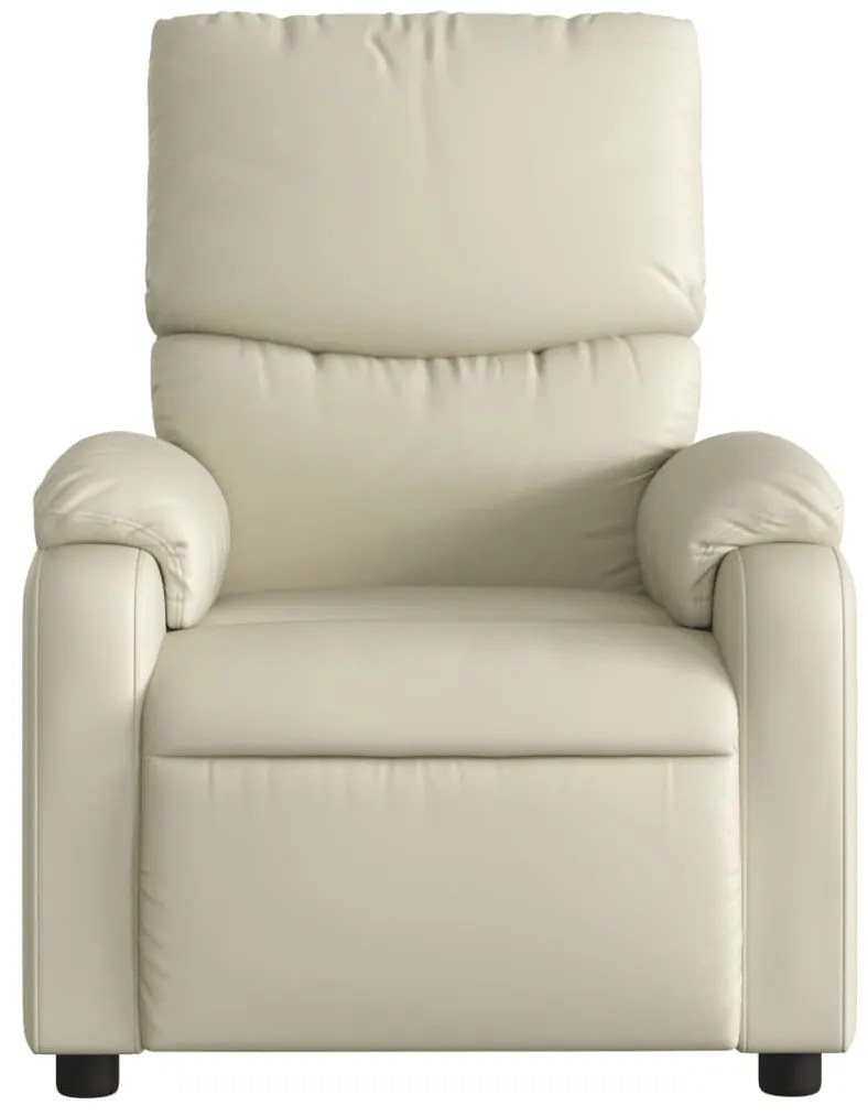 Poltrona reclinável elétrica couro artificial cor creme