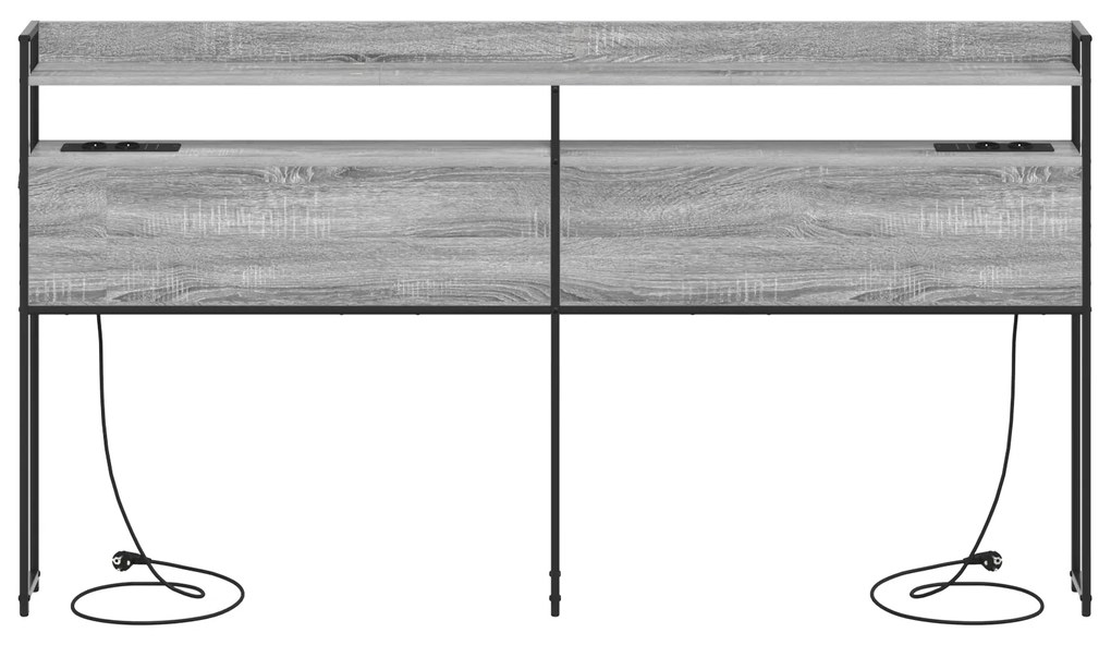 Cabeceira de armazenamento Sonoma cinzento 180 cm