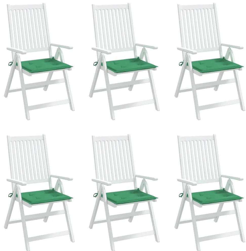 Almofadões p/ cadeiras de jardim 6 pcs tecido oxford verde