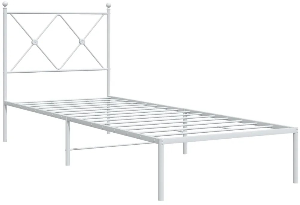 Estrutura de cama sem colchão com cabeceira 75x190 cm branco