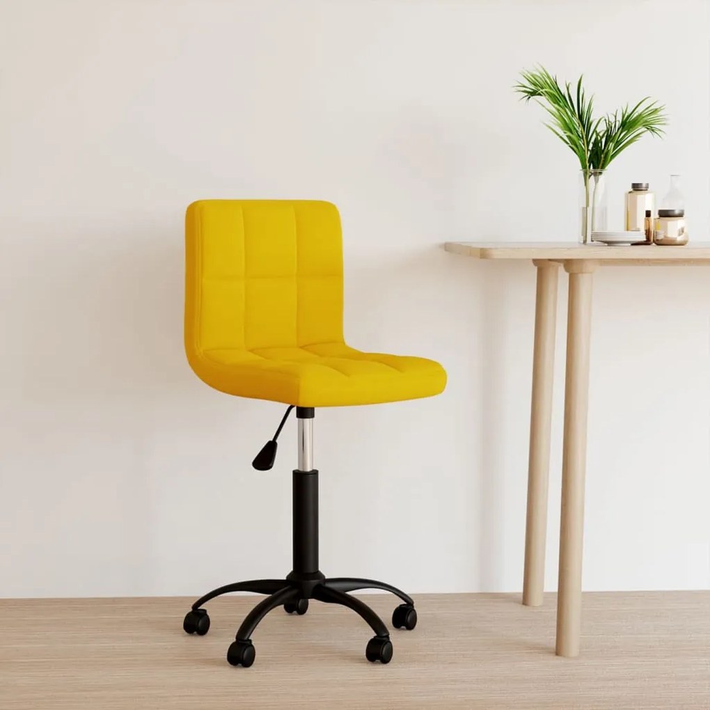 vidaXL Cadeira de escritório giratória veludo amarelo mostarda