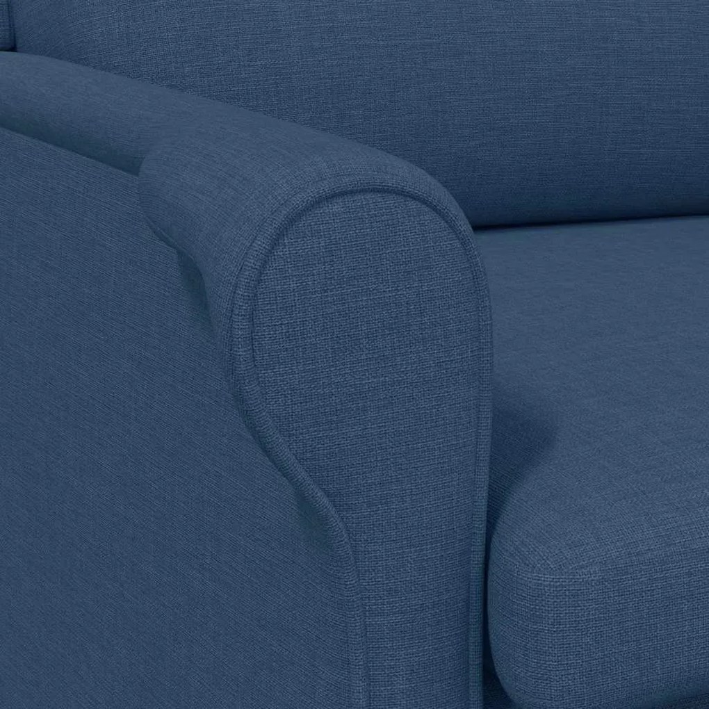 Poltrona Moderna Azul Standard Tecido de poliéster, Madeira