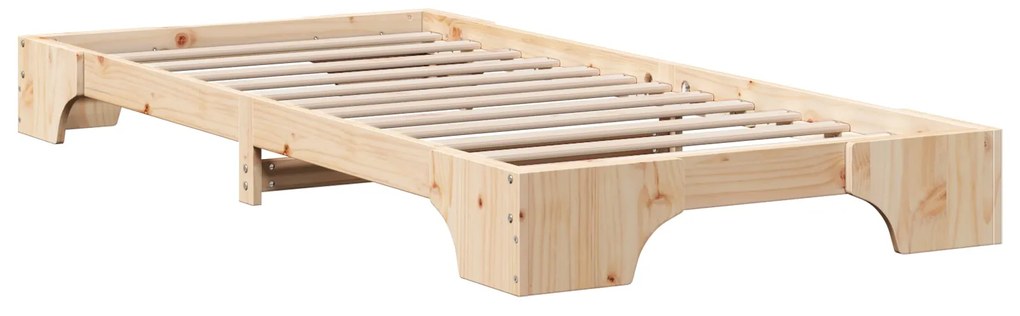 Estrutura de Cama Natural Madeira de Pinho 90 x 200 cm Durável