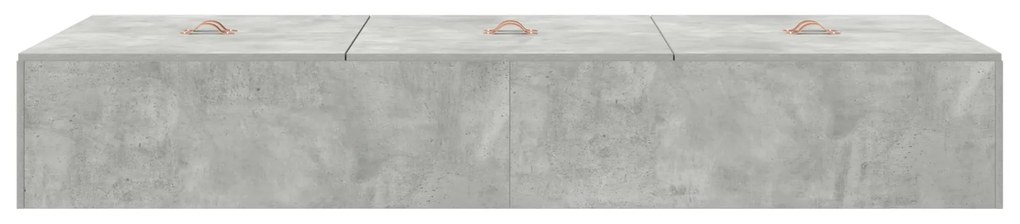 Cama Box com Arrumação Cinza Concreto 75x190 cm em Madeira Engenharia