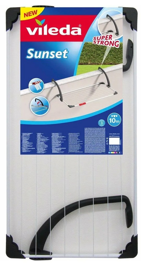 Estendal Vileda 157229 Sunset CJ6 Para pendurar em varanda Aço Branco Resina (110 x 56 x 28 cm) (10 m)