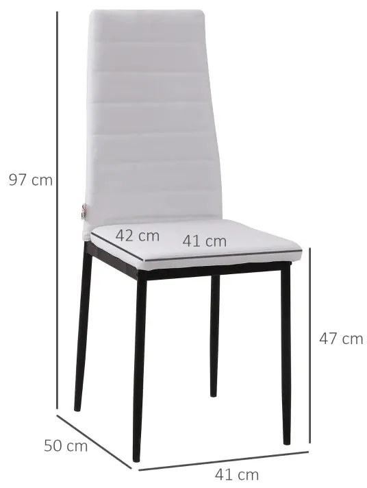 Conjunto de 4 Cadeiras Tesa - Branco e Preto - Design Moderno