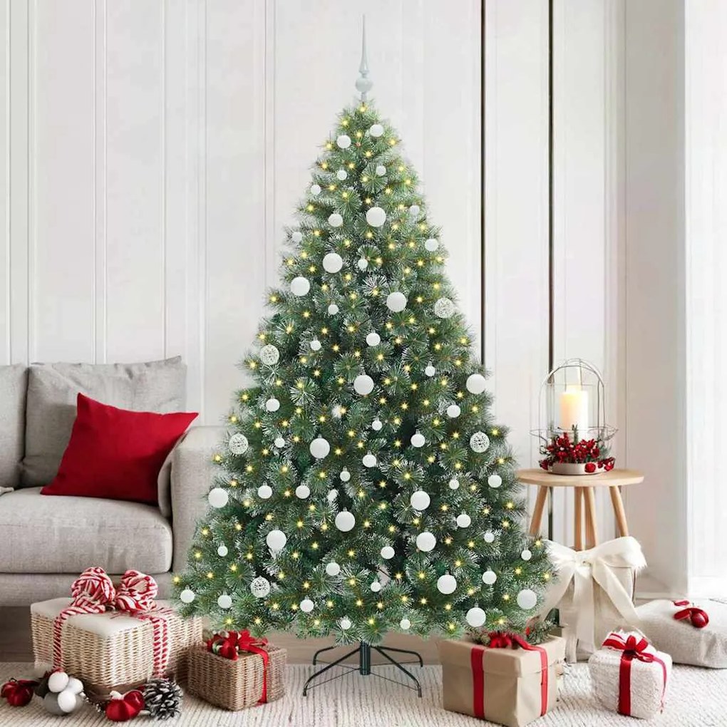 vidaXL Árvore de Natal Artificial com 300 LEDs Verde 180 cm PE e PVC