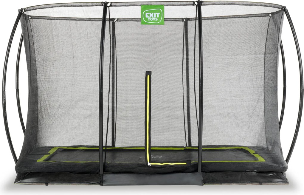 Trampolim retangular de solo Silhouette 244 x 366 cm com rede de segurança - Preto