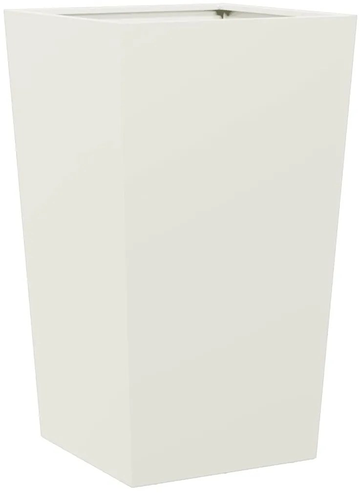Vaso/floreira de jardim 2 pcs 45x45x75 cm aço branco