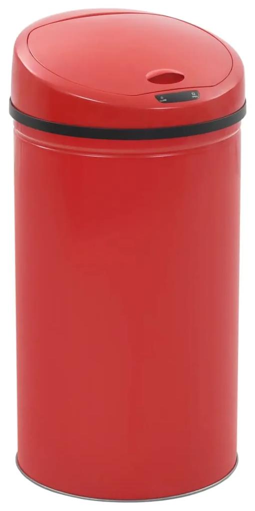50717 vidaXL Caixote do lixo com sensor 42 L vermelho