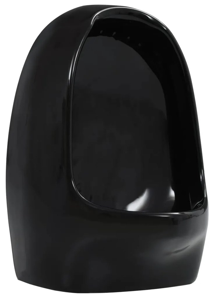 Urinol de parede com válvula de descarga cerâmica preto