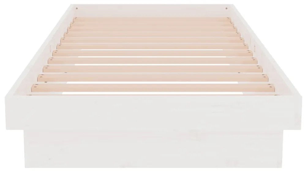 Estrutura cama pequena solteiro 75x190 cm madeira maciça branco
