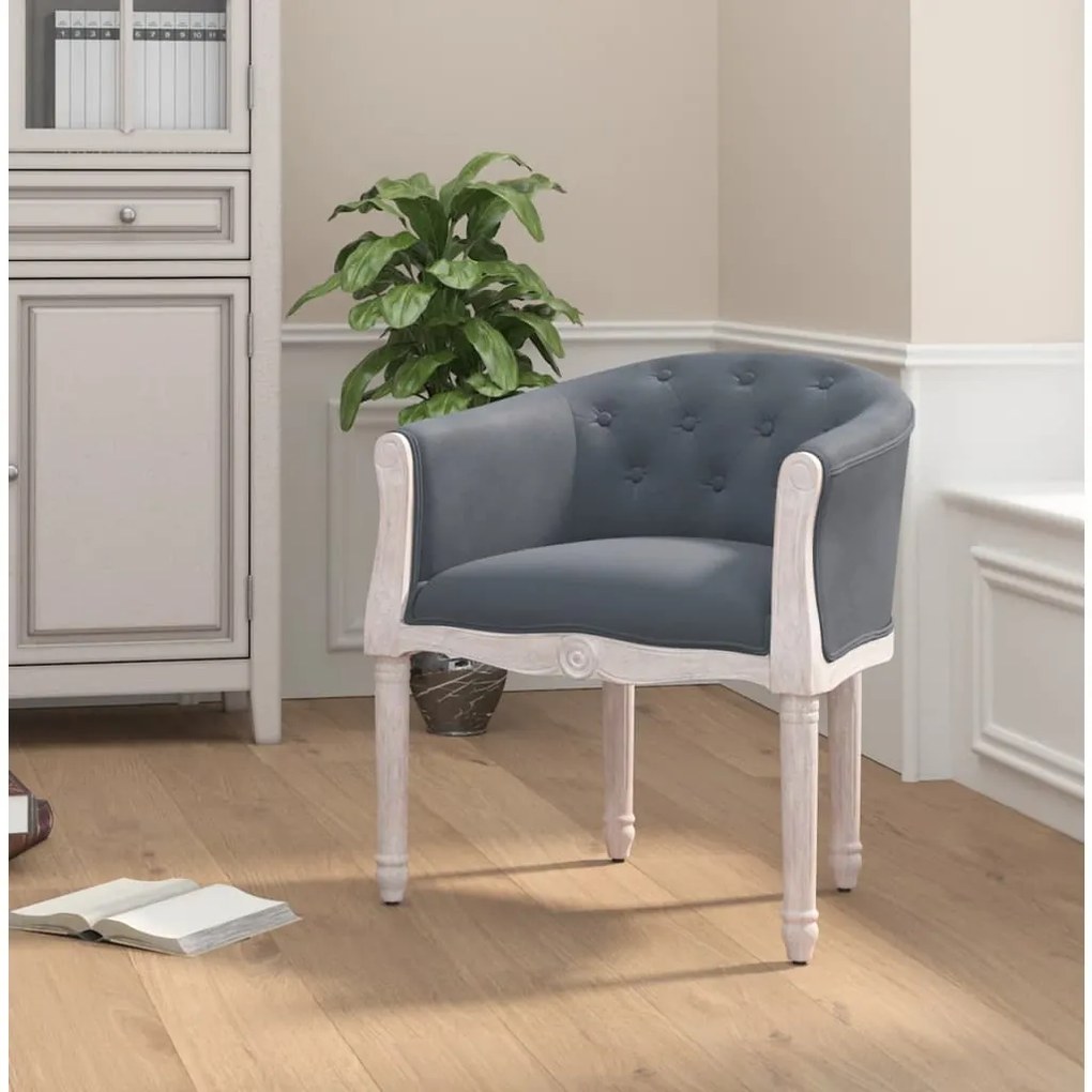 344505 vidaXL Cadeira de jantar veludo cinzento-escuro