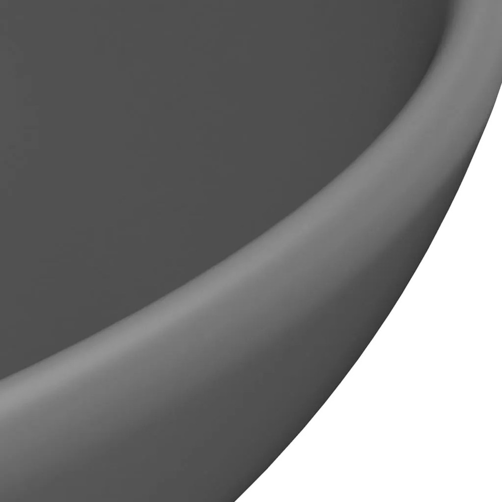 Lavatório WC luxuoso redondo 32,5x14cm cerâmica cinzento mate