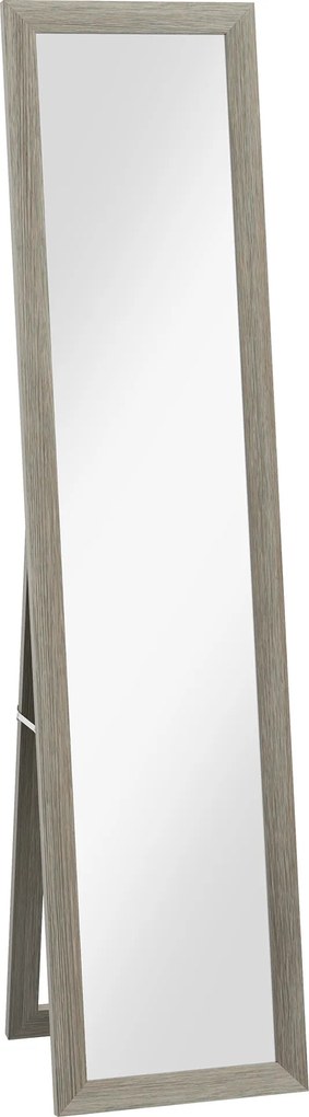 HOMCOM Espelho de Corpo Inteiro 37x157 cm para Pendurar ou Apoiar Espelho Retangular para Sala de Estar Quarto Cinza | Aosom Portugal