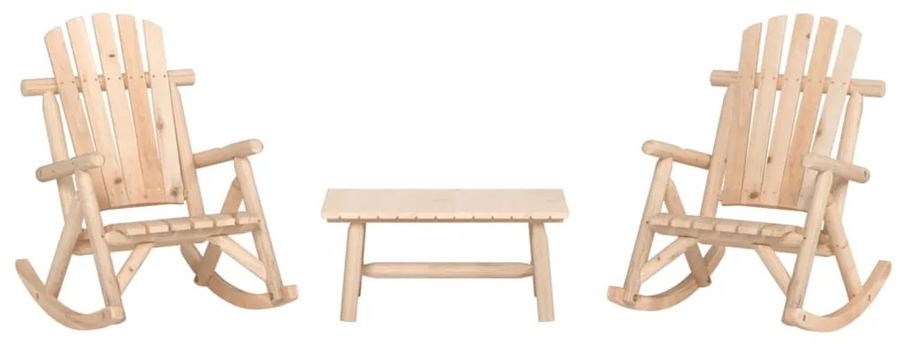 vidaXL 3 pcs conjunto lounge de jardim madeira de abeto maciça