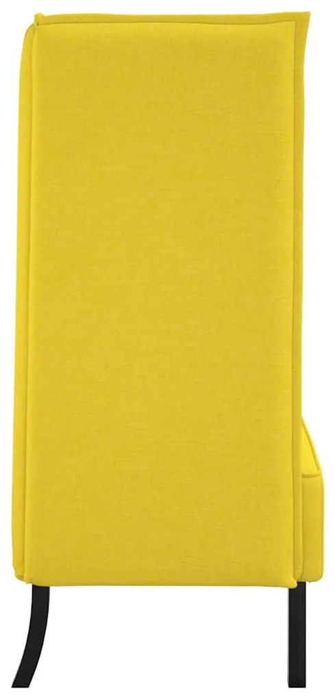 Sofá de Costas Altas Amarelo Claro 109x56x121 cm Tecido