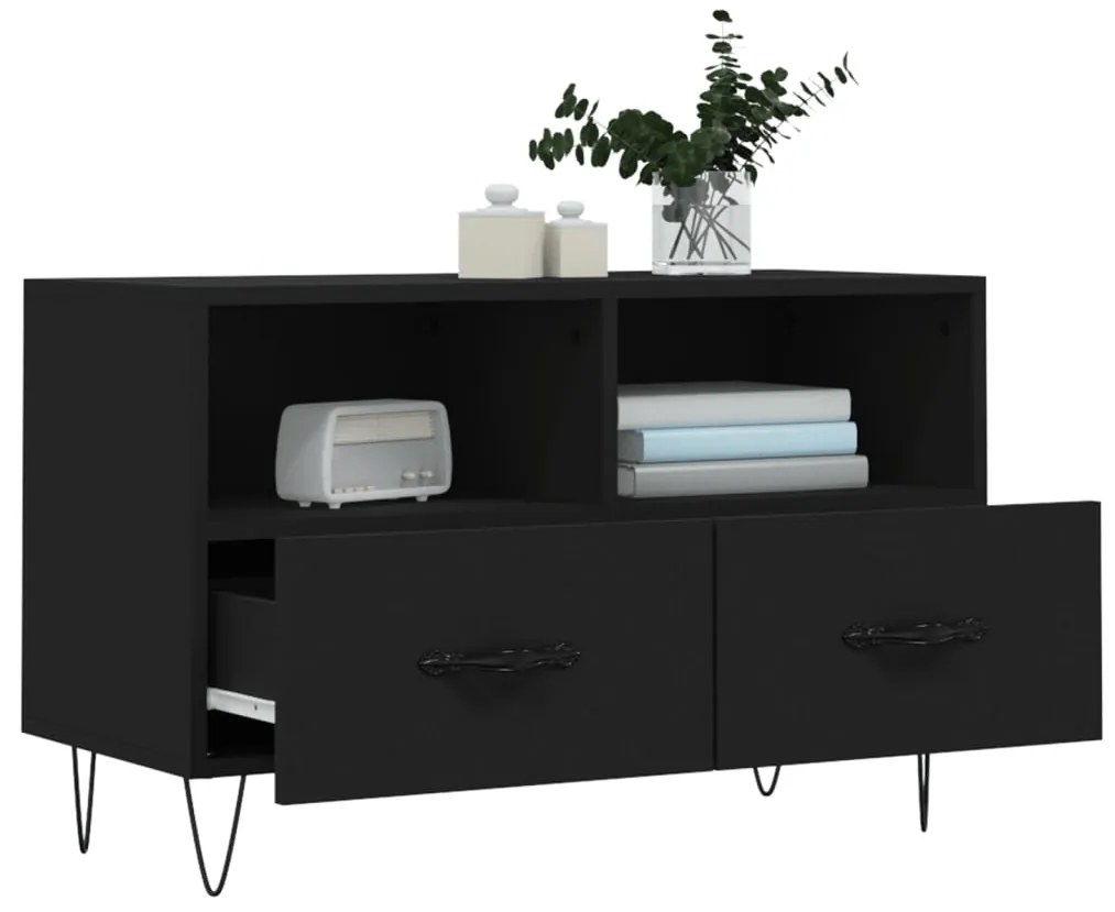 Móvel p/ TV 80x36x50 cm derivados de madeira preto