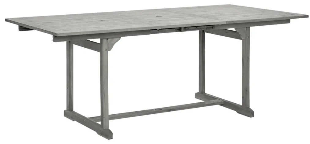 Mesa de jantar p/ jardim (150-200)x100x75 cm acácia maciça