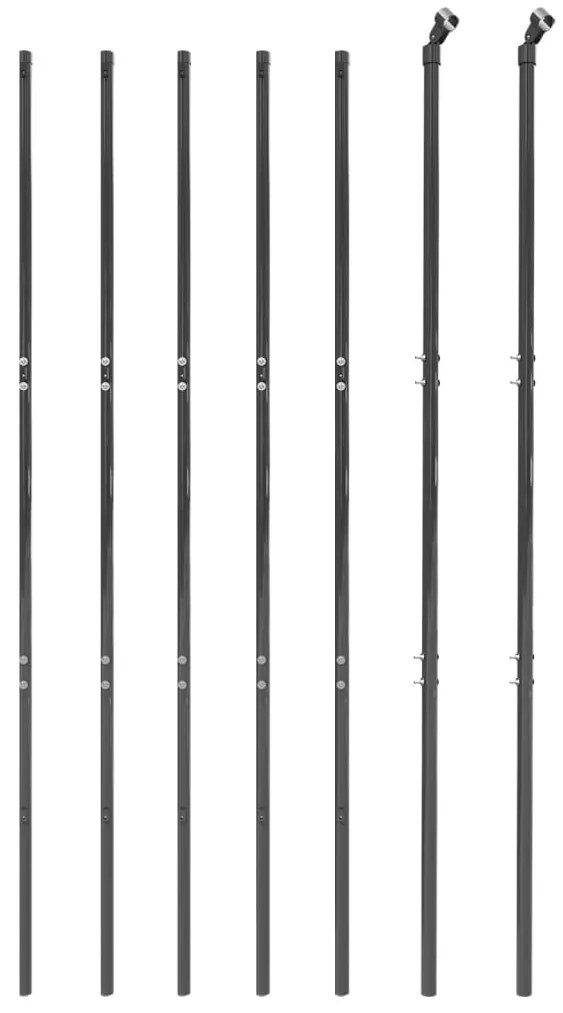 Cerca de malha de arame 1,6x10 m aço galvanizado antracite