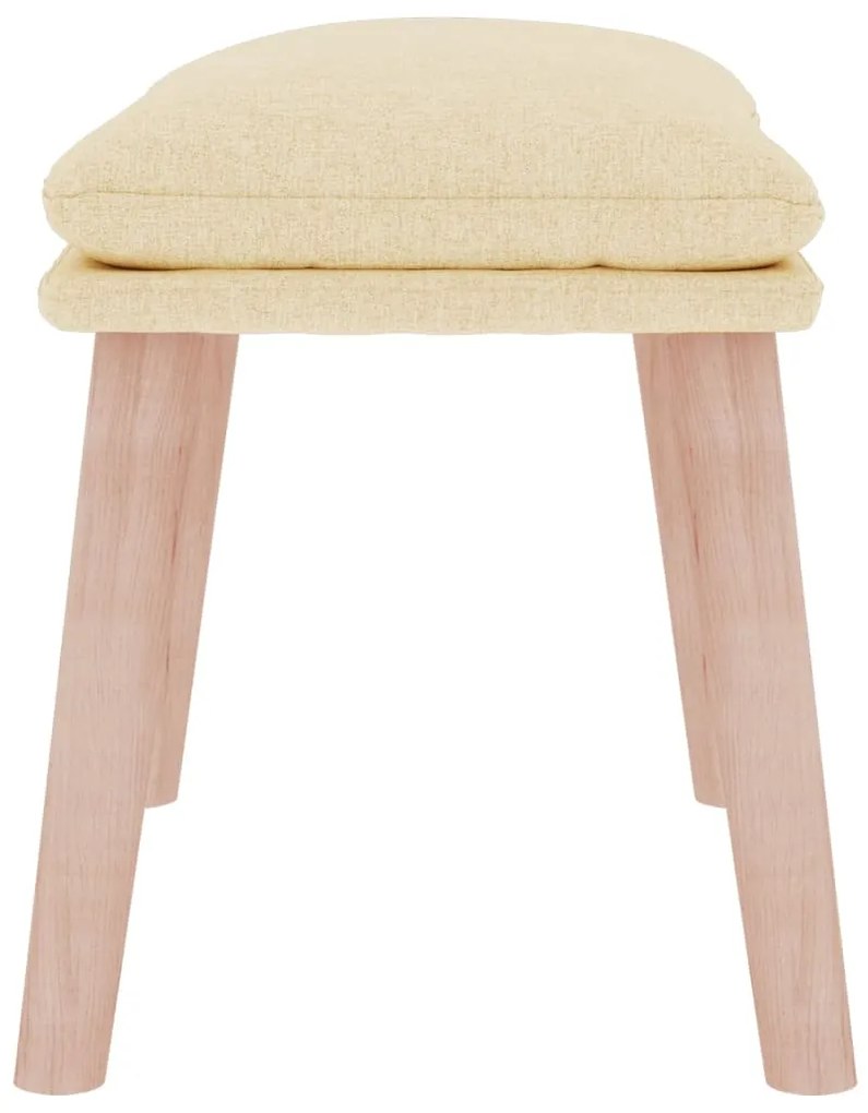 Apoio de pés 45x29,5x35 cm tecido cor creme