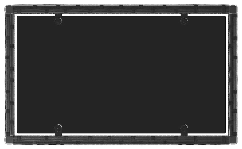 4 pcs conjunto lounge de jardim c/ almofadões vime PE preto