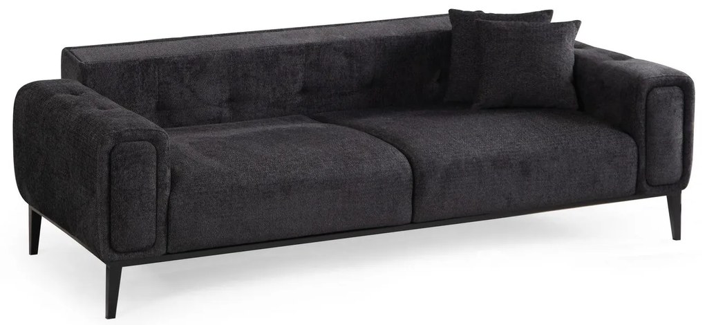 Sofá-cama de 3 Lugares Athena – Preto – 225x92x76 cm
