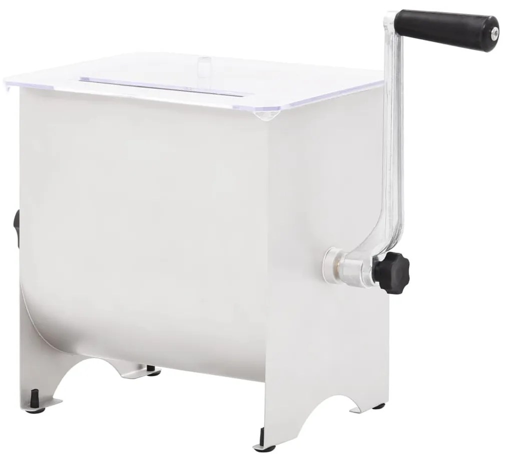 Misturador de carne manual c/ tampa aço inoxidável prateado