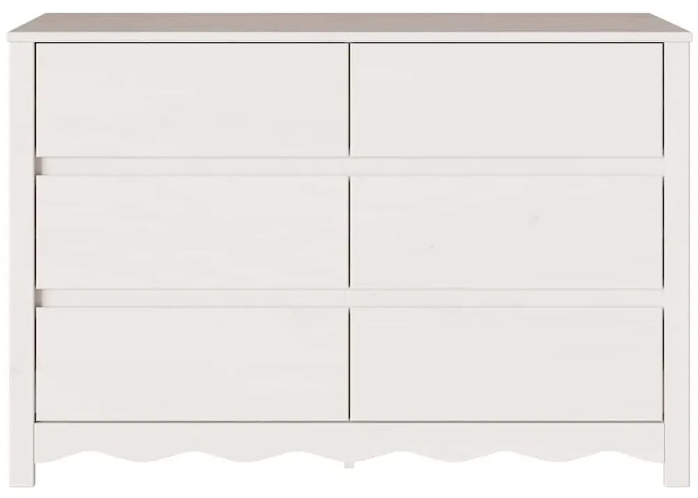 Cômoda "DRAMMEN" Branca 111x43x73,5 cm Madeira Sólida Pinus