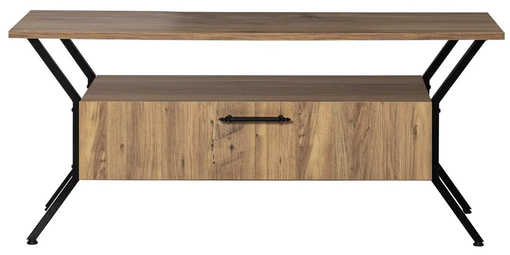 Móvel TV Tarz – Nogueira e Preto – 125x54x35 cm
