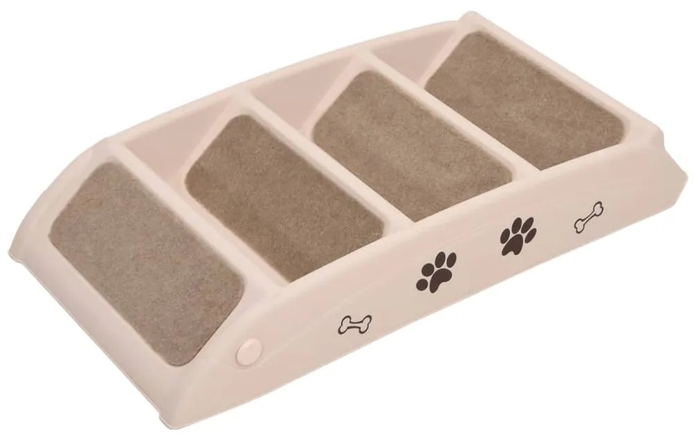 Escadas para cães dobráveis 62x40x49,5 cm cor creme