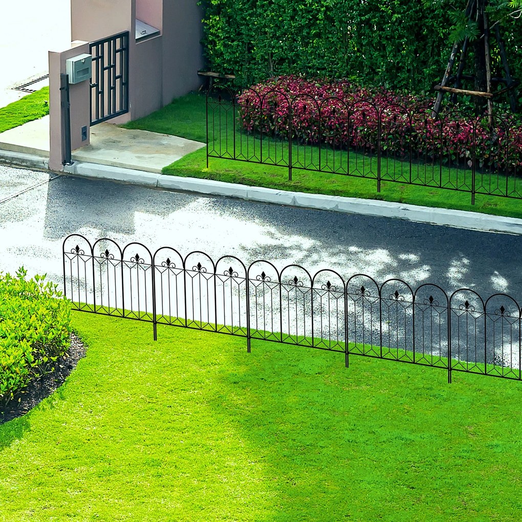 Cercas de Jardim 305x79,5 cm Conjunto de 5 Cercas Decorativas para Jar
