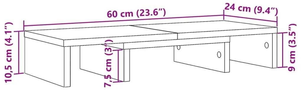 Suporte para monitor ajustável derivados de madeira preto