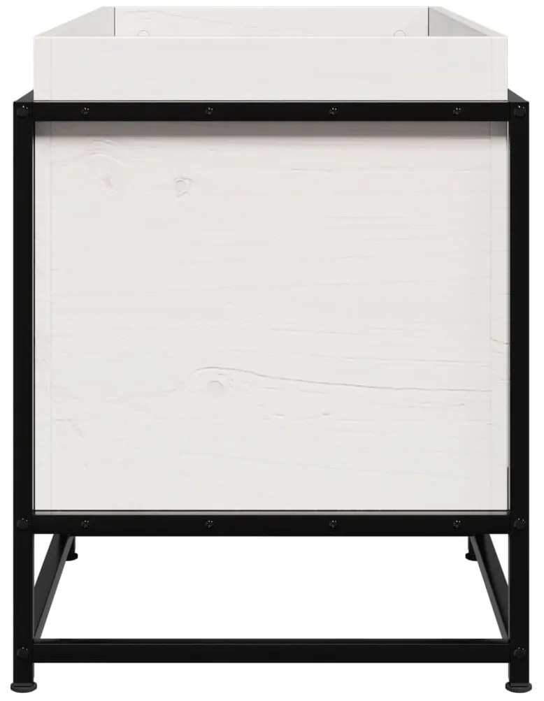 Vaso/floreira de jardim 80x40x50 cm madeira pinho maciça branco