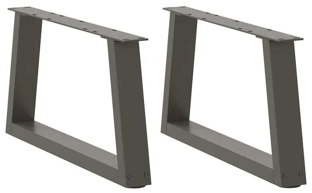 vidaXL Pés para mesa de centro em V, 2 peças, antracite, 50x(30-31,3) cm, aço