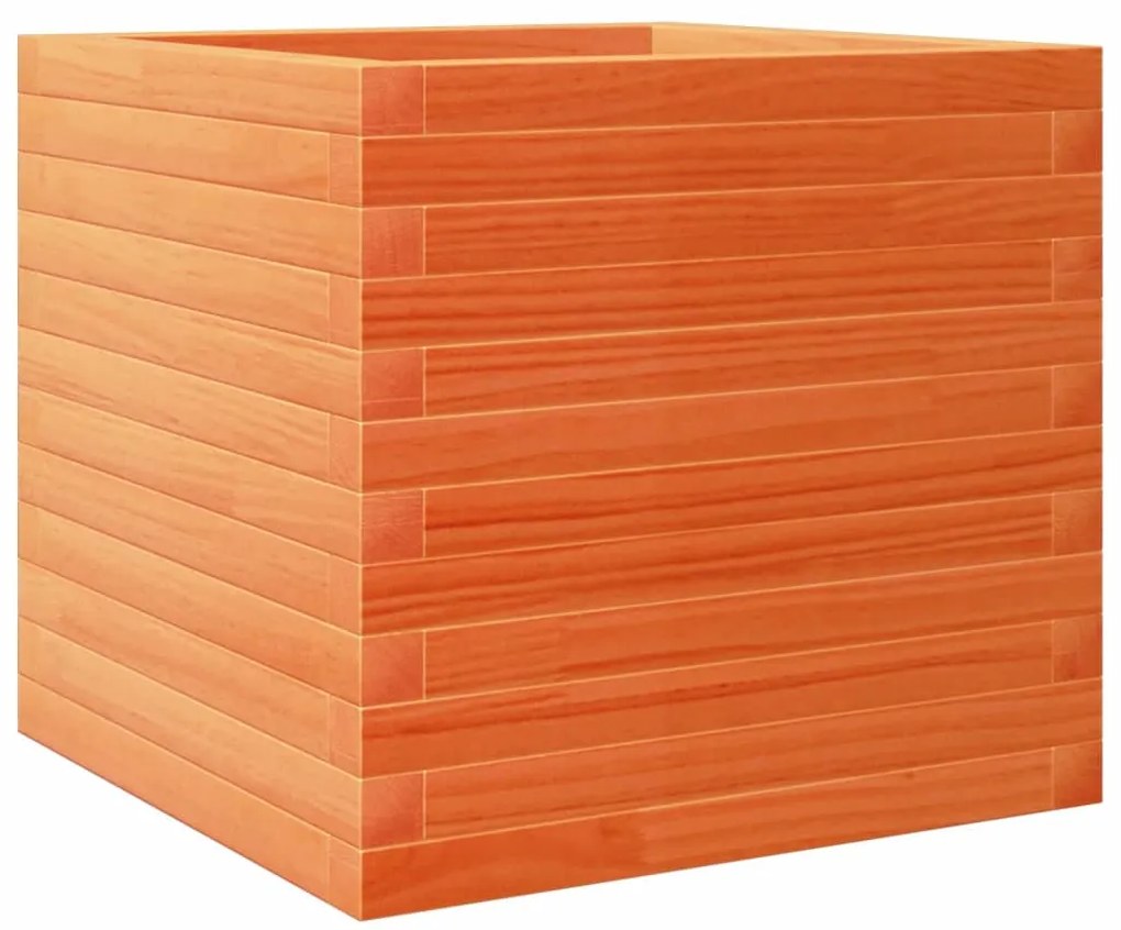 Vaso/floreira de jardim 50x50x45,5 pinho maciço castanho mel