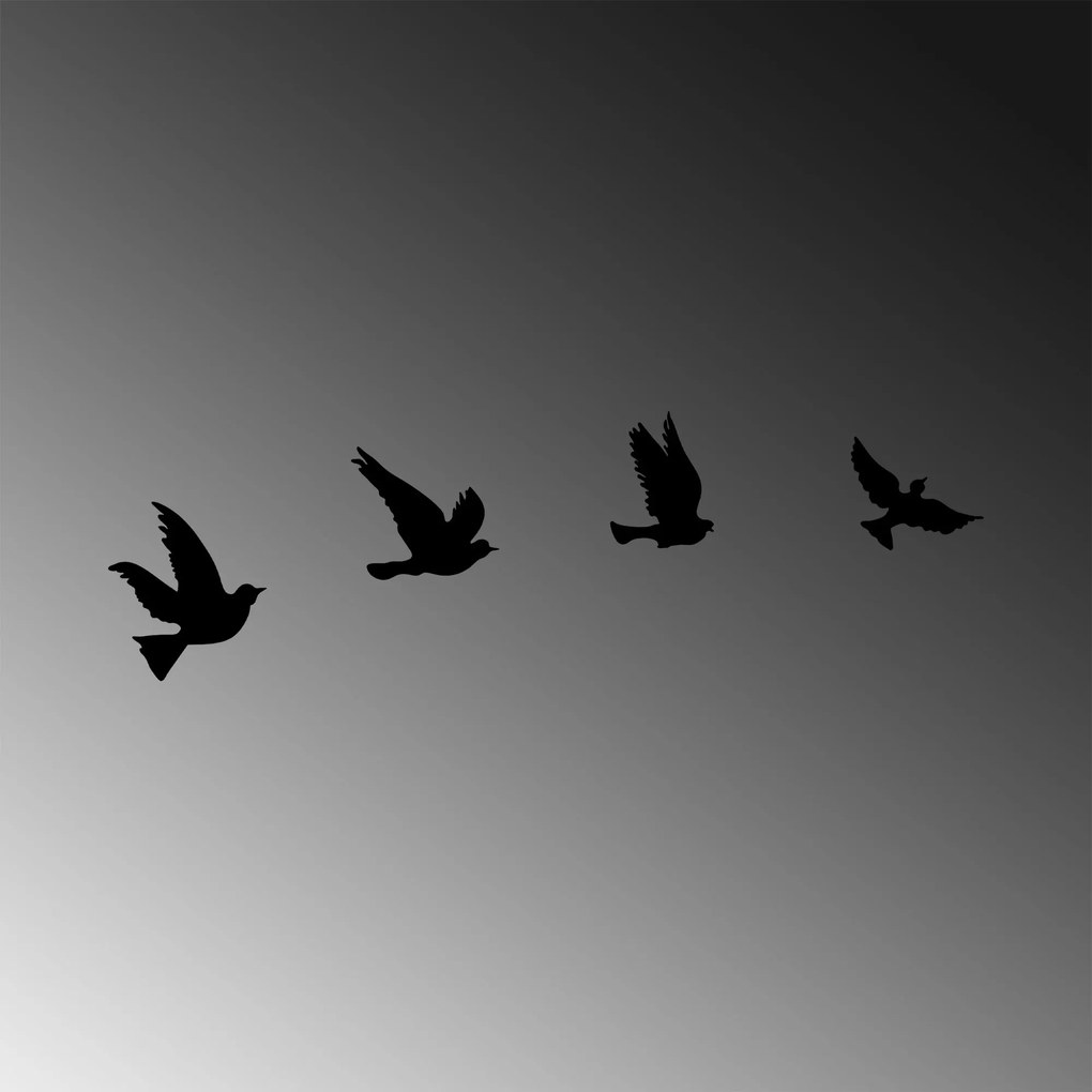 Acessório Decorativo de Parede Pigeons – Preto – 18x20 cm, 15x16 cm, 1