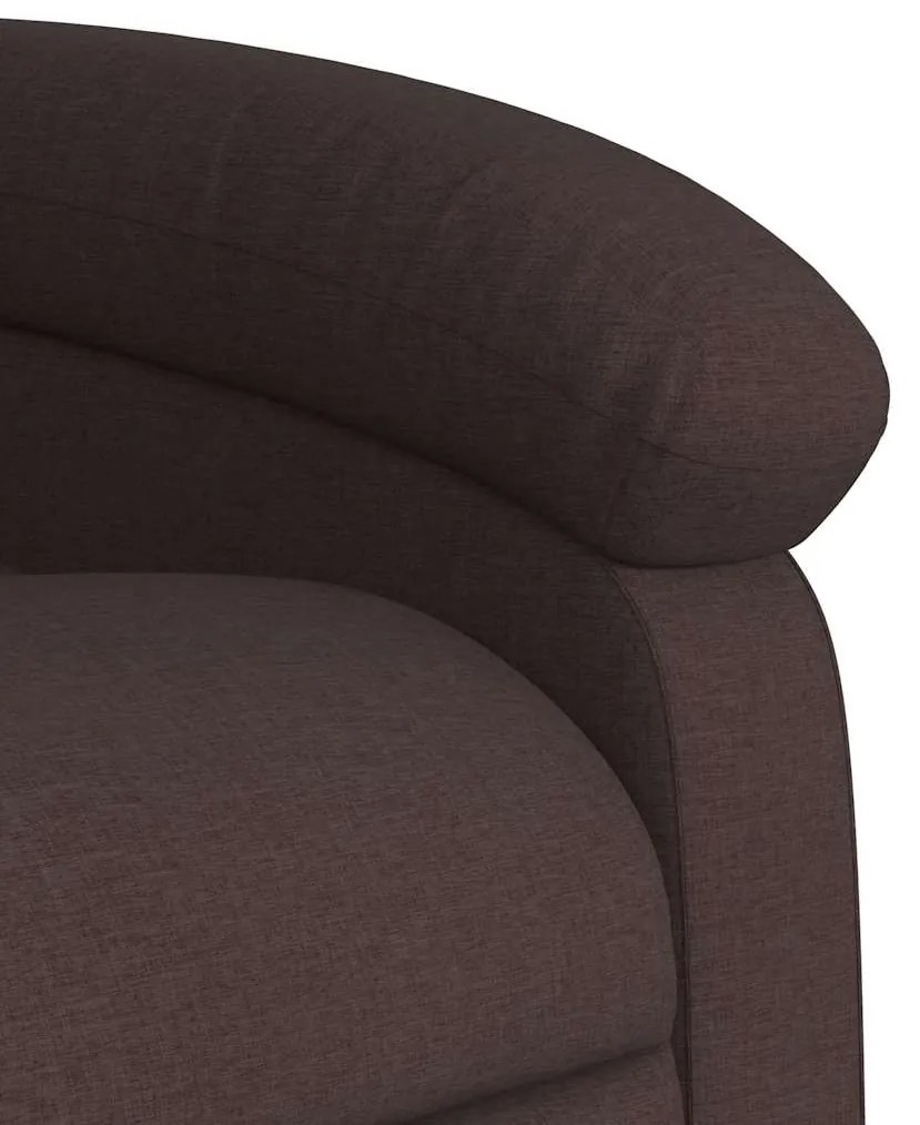 Poltrona de massagens reclinável tecido castanho-escuro