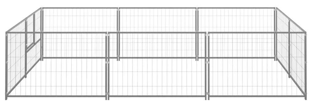 Canil para cães 6 m² aço prateado