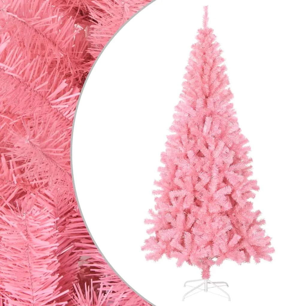 Árvore de Natal artificial com suporte 240 cm PVC rosa