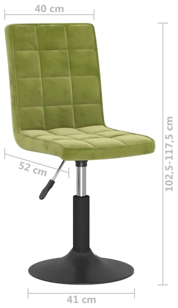Cadeiras de jantar giratórias 2 pcs veludo verde-claro