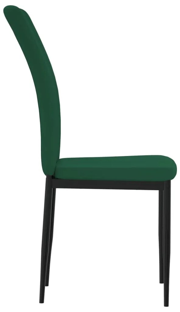 Cadeiras de jantar 2 pcs veludo verde-escuro