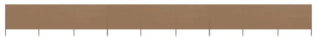 vidaXL Para-vento c\ 9 painéis tecido 1200x80 cm cinzento-acastanhado