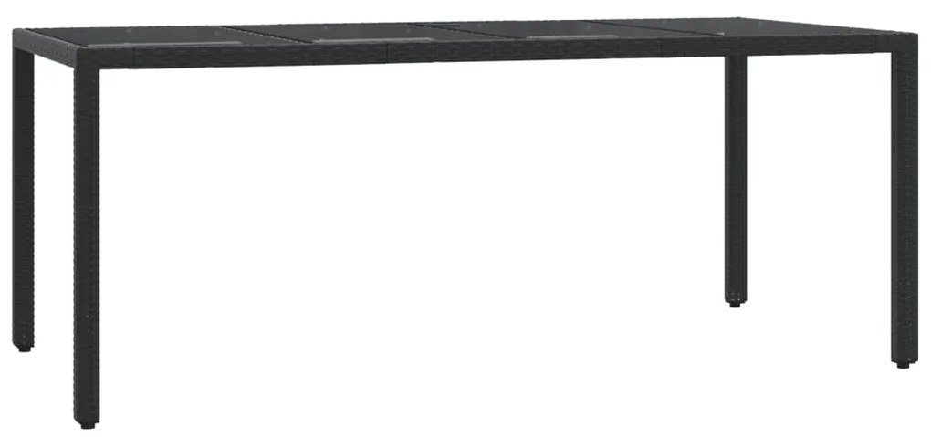 7 pcs conjunto de jantar p/ jardim c/ almofadões vime PE preto