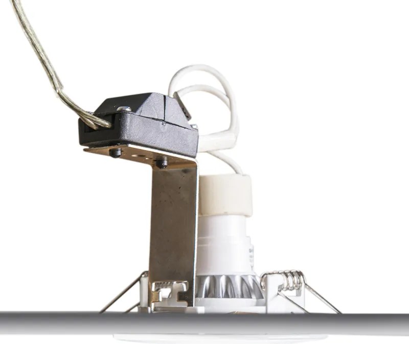 Conjunto de 6 focos embutidos modernos brancos inclináveis GU10 50mm - Edu